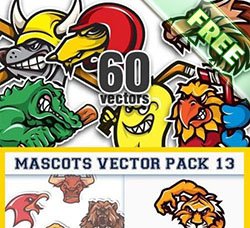 动物插画：Designious Mascots Vector Mega Pack